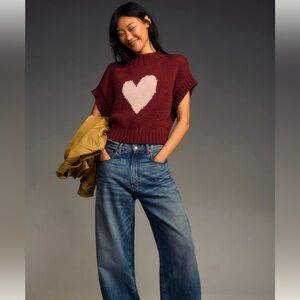 Maeve Heart Sweater Vest Sz Small